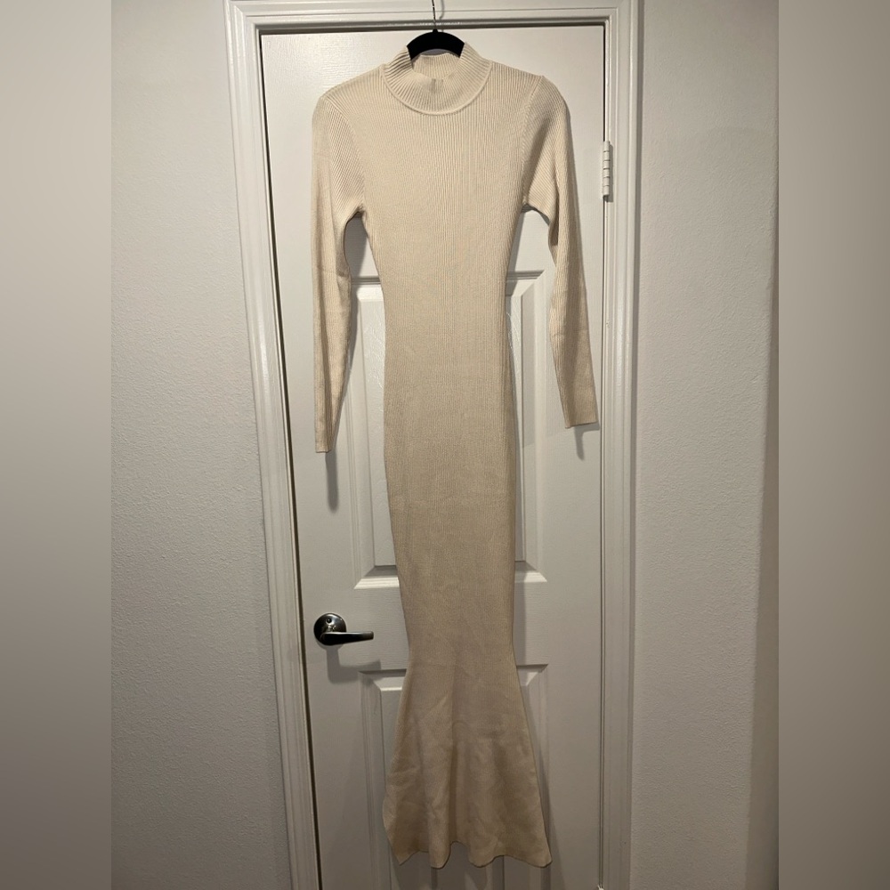Nasty Gal - Ribbed Knit Bodycon Dress With Mock Neckline (Size 6)